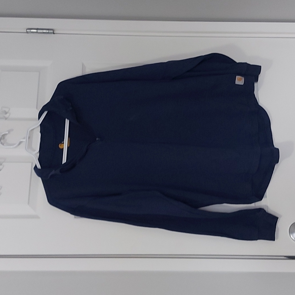 Carhartt 1/4 zipper sweatshirt. See light stain in second picture
